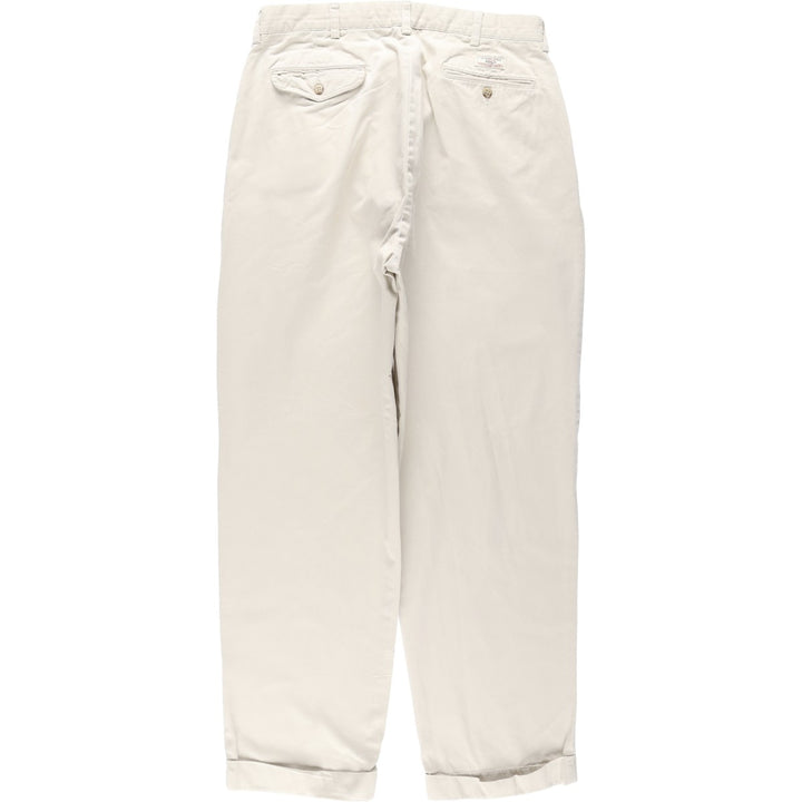 Ralph Lauren POLO by Ralph Lauren HAMMOND PANT, two-pleat chino pants, men's, w34 equivalent cotton Beige type Vintage Second Hand
