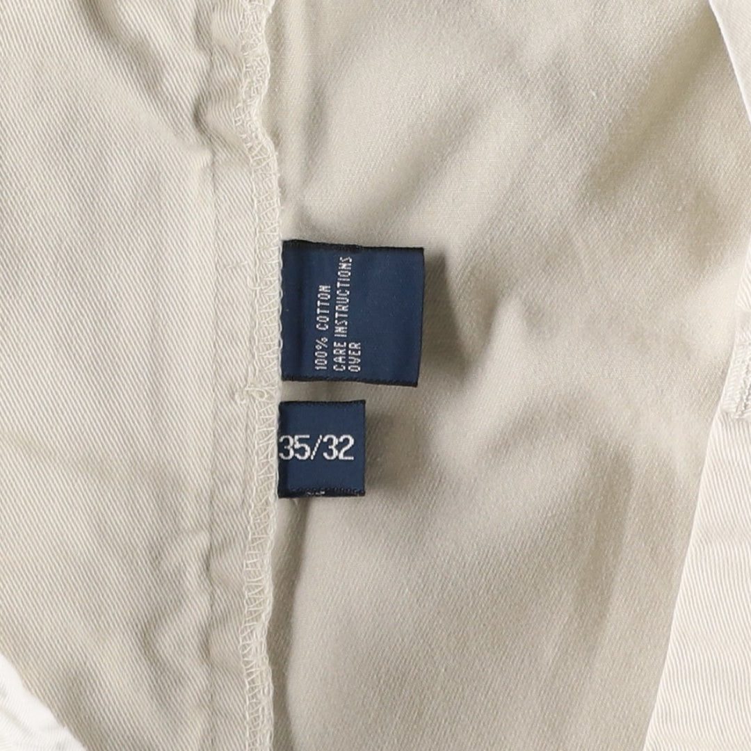 Ralph Lauren POLO by Ralph Lauren HAMMOND PANT, two-pleat chino pants, men's, w34 equivalent cotton Beige type Vintage Second Hand