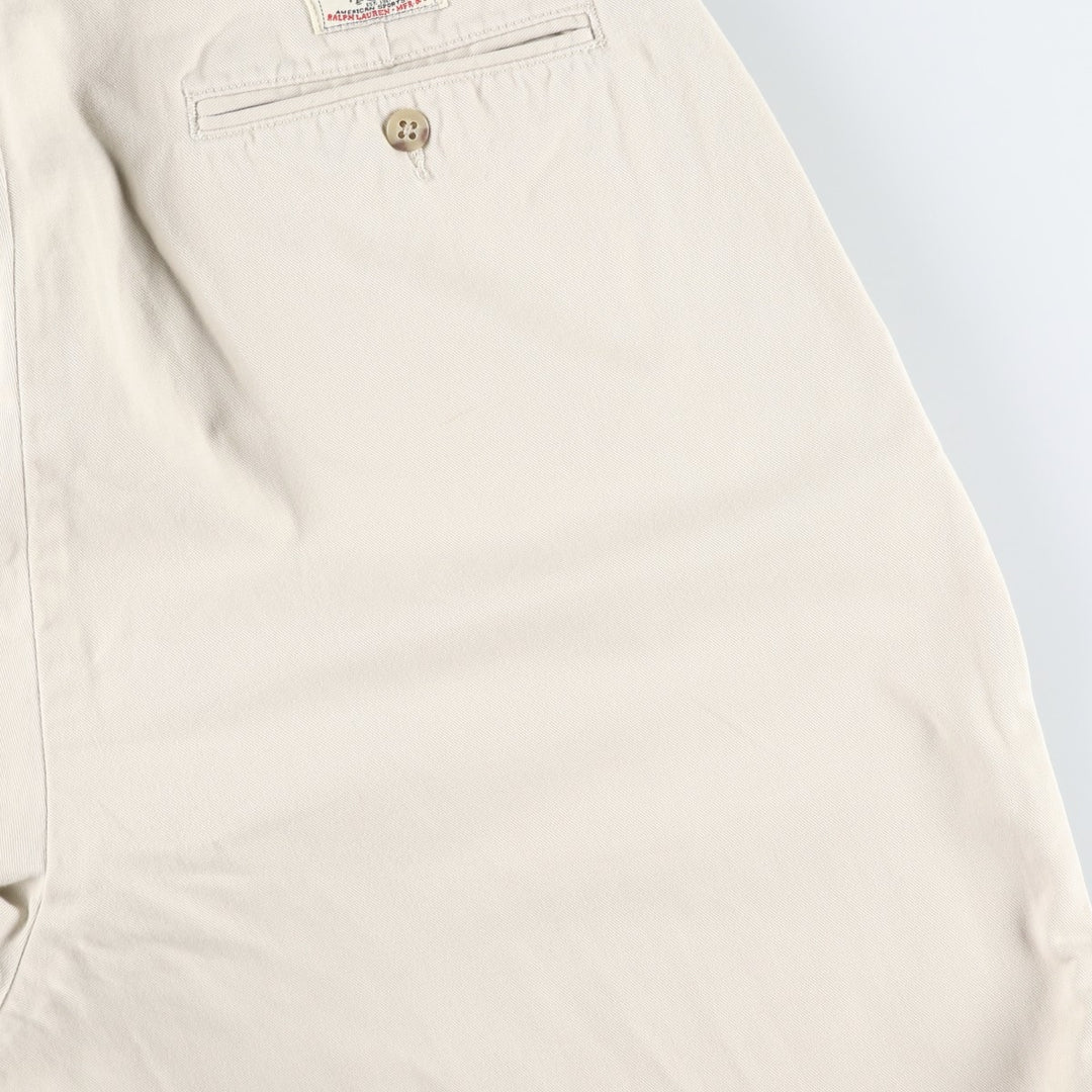 Ralph Lauren POLO by Ralph Lauren HAMMOND PANT, two-pleat chino pants, men's, w34 equivalent cotton Beige type Vintage Second Hand