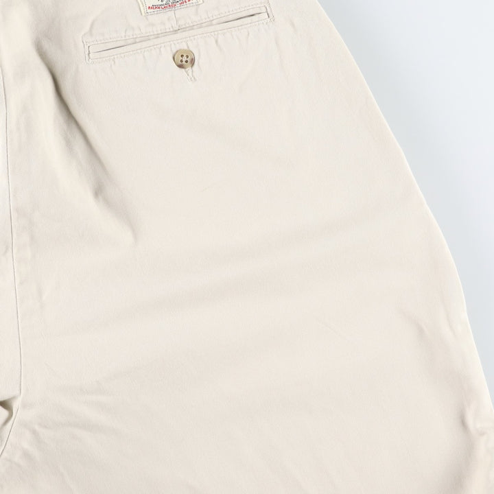 Ralph Lauren POLO by Ralph Lauren HAMMOND PANT, two-pleat chino pants, men's, w34 equivalent cotton Beige type Vintage Second Hand