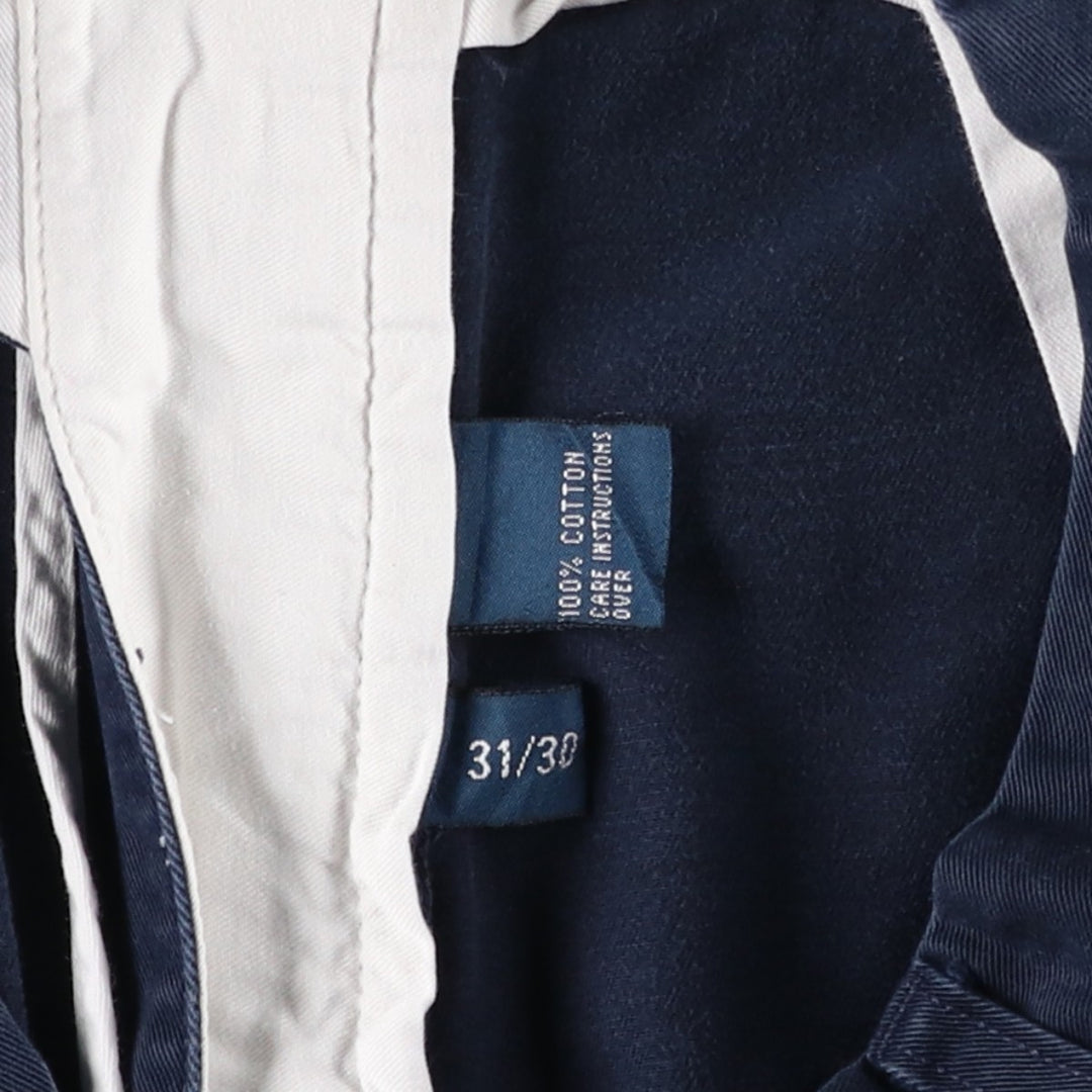 Ralph Lauren POLO by Ralph Lauren ANDREW PANT Two-pleat chino pants for men, W30 equivalent cotton navy blue type Vintage Second Hand