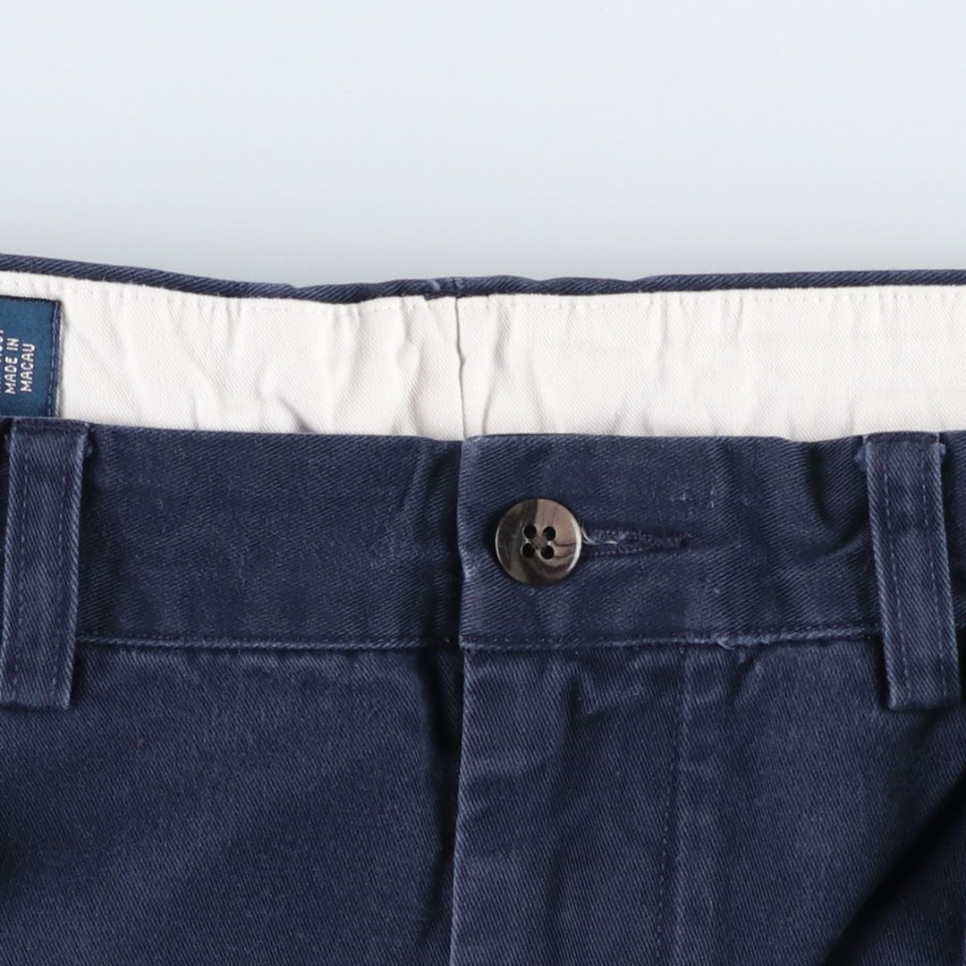 Ralph Lauren POLO by Ralph Lauren ANDREW PANT Two-pleat chino pants for men, W30 equivalent cotton navy blue type Vintage Second Hand