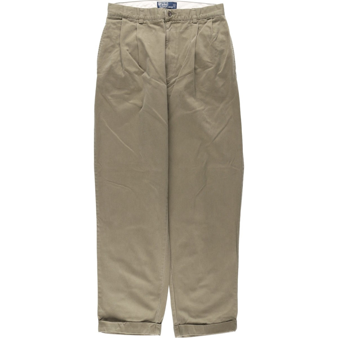 Ralph Lauren POLO by Ralph Lauren HAMMOND PANT, two-pleat chino pants, men's, w31 equivalent cotton Khaki type Vintage Second Hand