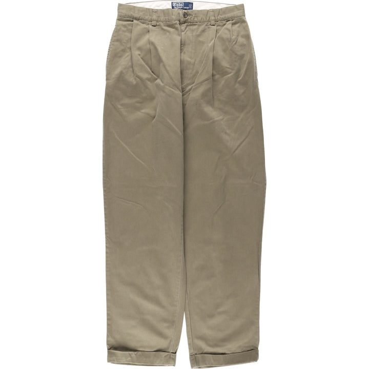 Ralph Lauren POLO by Ralph Lauren HAMMOND PANT, two-pleat chino pants, men's, w31 equivalent cotton Khaki type Vintage Second Hand