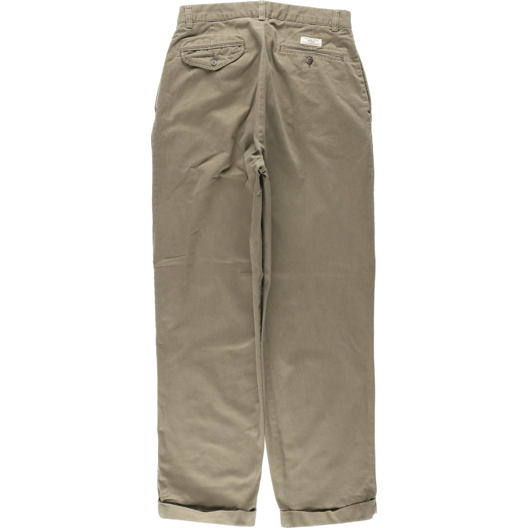 Ralph Lauren POLO by Ralph Lauren HAMMOND PANT, two-pleat chino pants, men's, w31 equivalent cotton Khaki type Vintage Second Hand