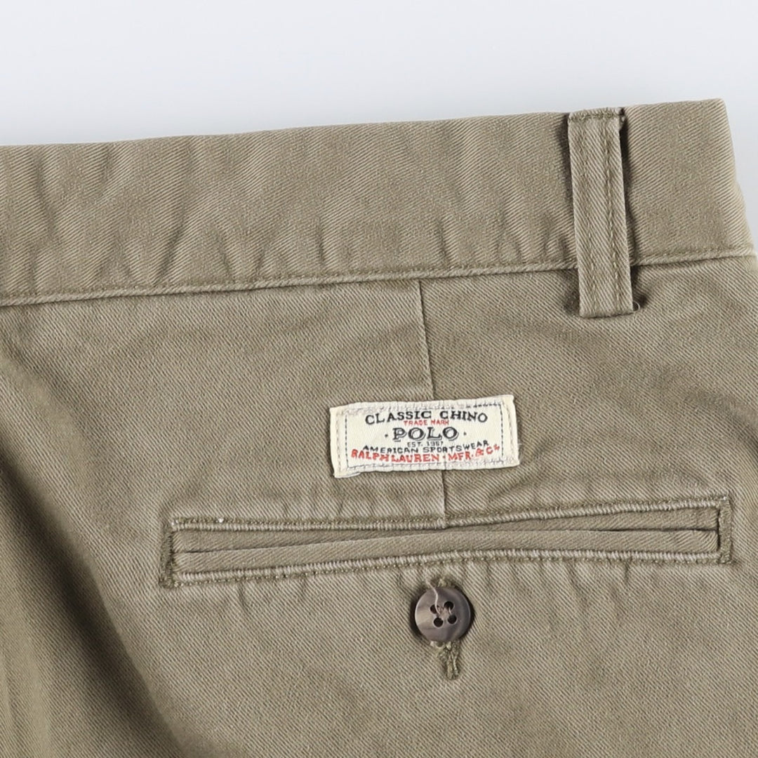 Ralph Lauren POLO by Ralph Lauren HAMMOND PANT, two-pleat chino pants, men's, w31 equivalent cotton Khaki type Vintage Second Hand