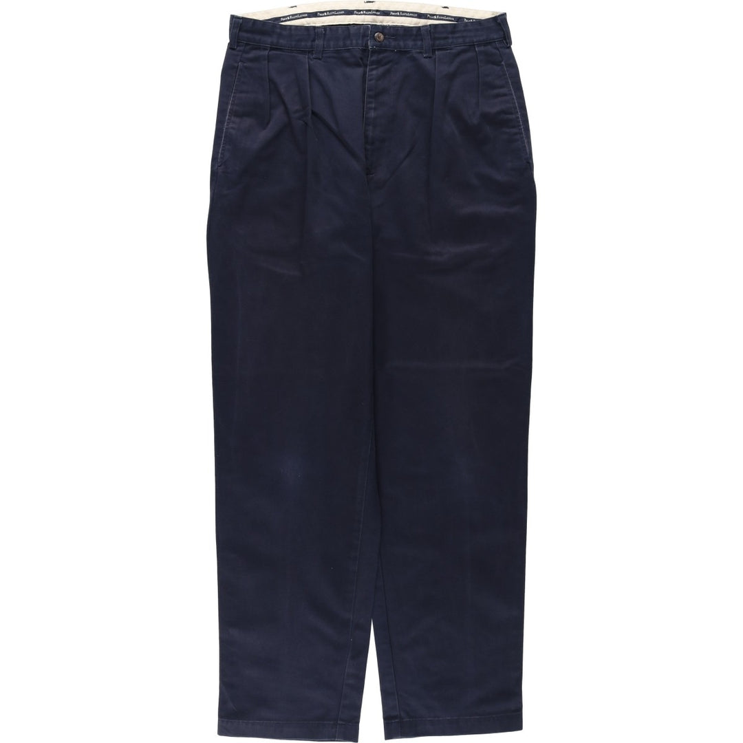 Ralph Lauren Polo Ralph Lauren Andrew Pant Two-pleat Chino Pants Men's Size W34 cotton navy blue type Vintage Second Hand