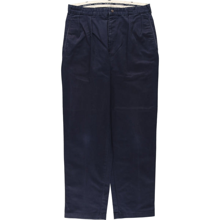 Ralph Lauren Polo Ralph Lauren Andrew Pant Two-pleat Chino Pants Men's Size W34 cotton navy blue type Vintage Second Hand