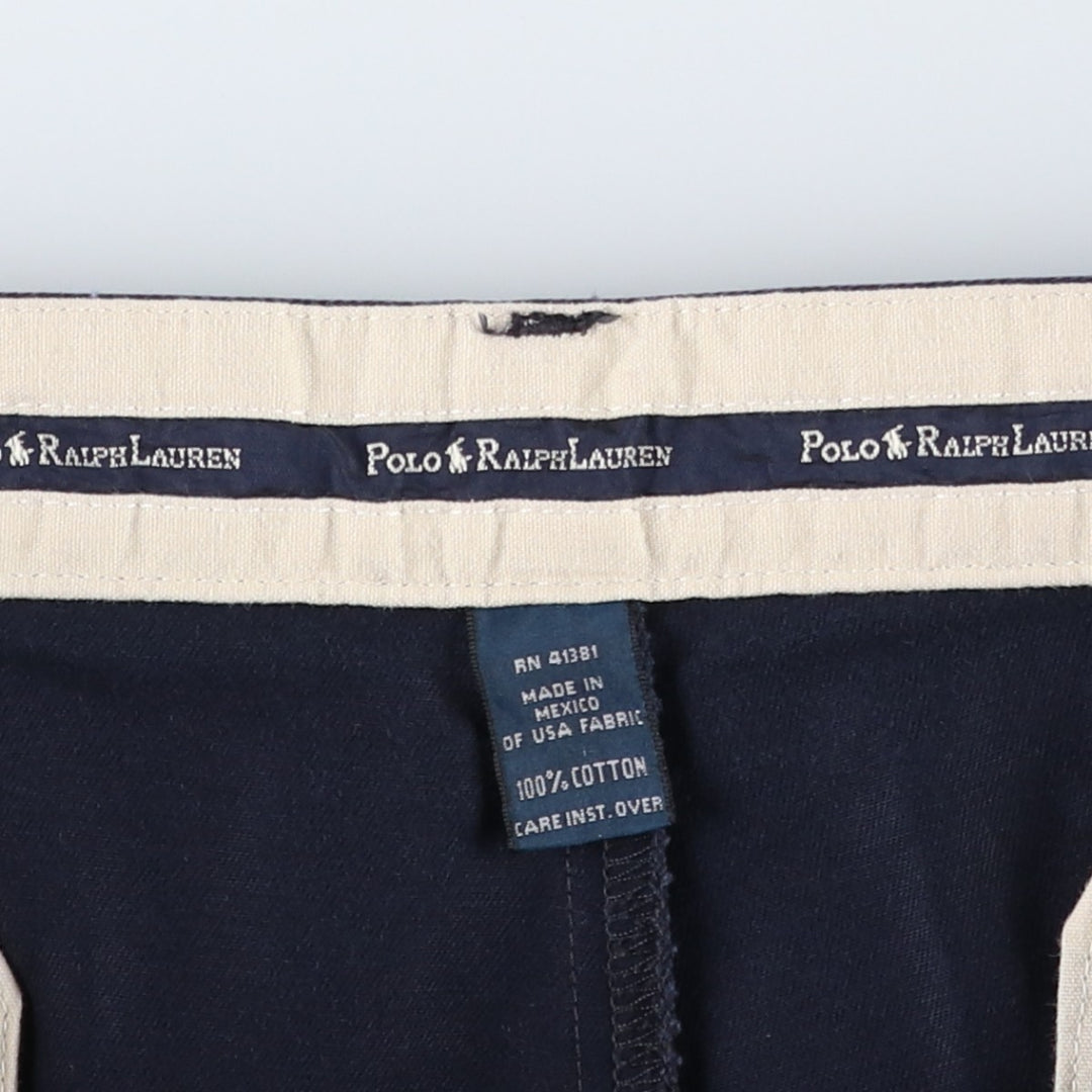 Ralph Lauren Polo Ralph Lauren Andrew Pant Two-pleat Chino Pants Men's Size W34 cotton navy blue type Vintage Second Hand