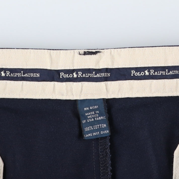 Ralph Lauren Polo Ralph Lauren Andrew Pant Two-pleat Chino Pants Men's Size W34 cotton navy blue type Vintage Second Hand