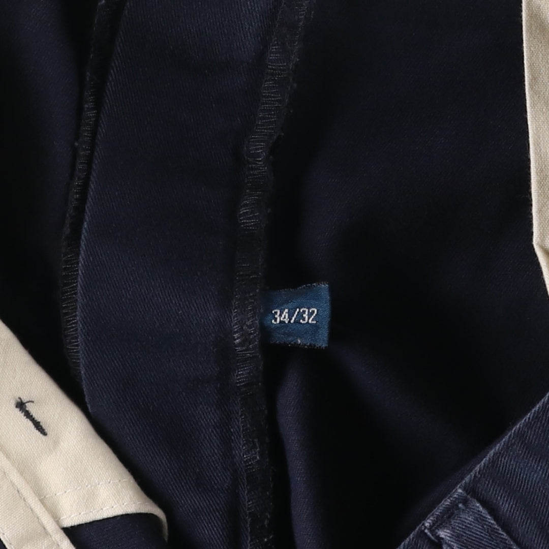 Ralph Lauren Polo Ralph Lauren Andrew Pant Two-pleat Chino Pants Men's Size W34 cotton navy blue type Vintage Second Hand