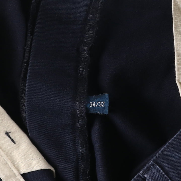 Ralph Lauren Polo Ralph Lauren Andrew Pant Two-pleat Chino Pants Men's Size W34 cotton navy blue type Vintage Second Hand