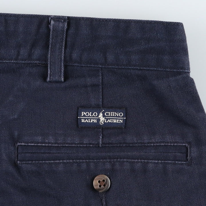 Ralph Lauren Polo Ralph Lauren Andrew Pant Two-pleat Chino Pants Men's Size W34 cotton navy blue type Vintage Second Hand