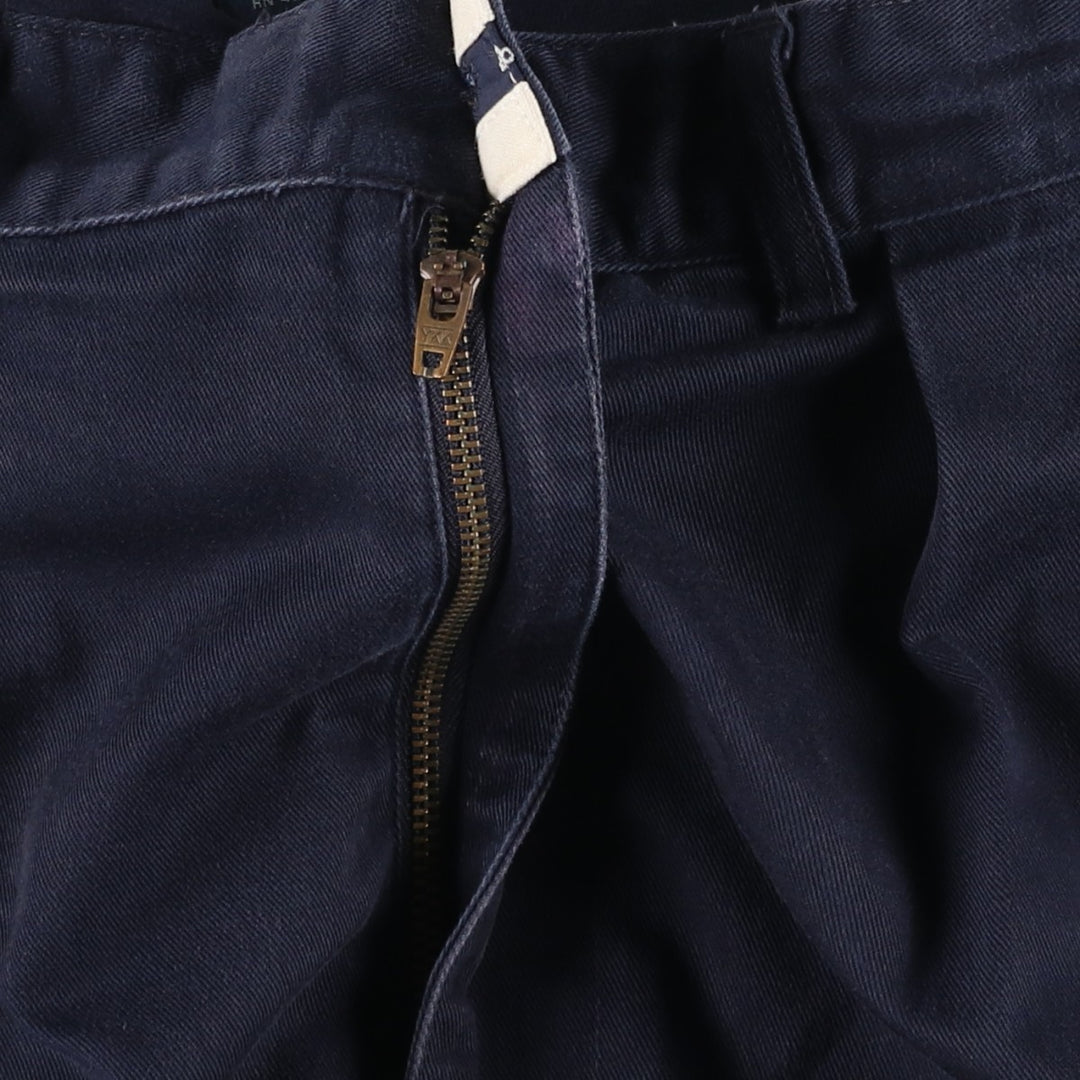 Ralph Lauren Polo Ralph Lauren Andrew Pant Two-pleat Chino Pants Men's Size W34 cotton navy blue type Vintage Second Hand