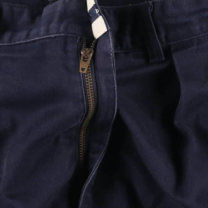 Ralph Lauren Polo Ralph Lauren Andrew Pant Two-pleat Chino Pants Men's Size W34 cotton navy blue type Vintage Second Hand