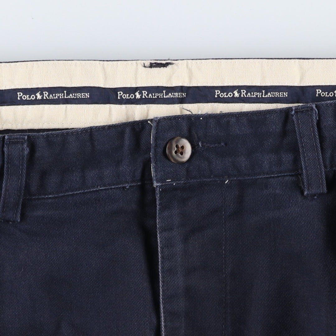 Ralph Lauren Polo Ralph Lauren Andrew Pant Two-pleat Chino Pants Men's Size W34 cotton navy blue type Vintage Second Hand