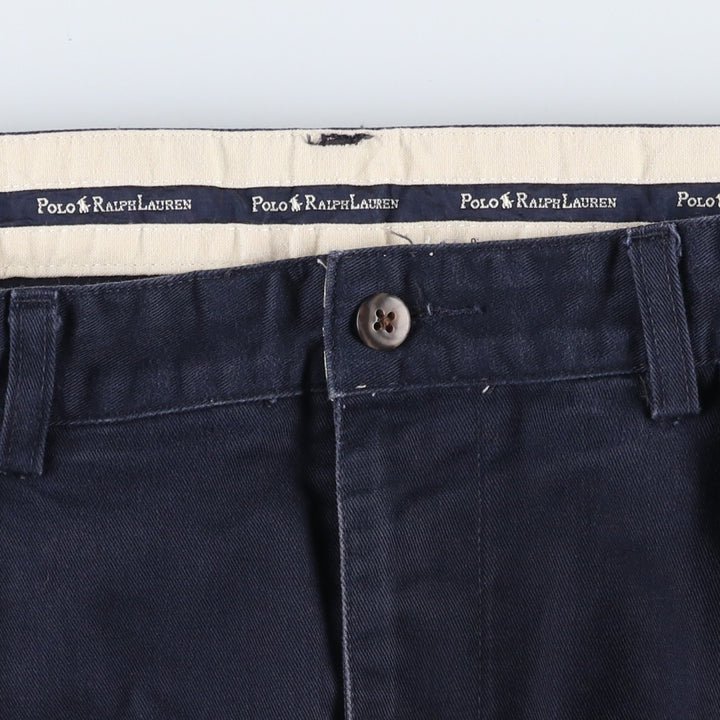 Ralph Lauren Polo Ralph Lauren Andrew Pant Two-pleat Chino Pants Men's Size W34 cotton navy blue type Vintage Second Hand