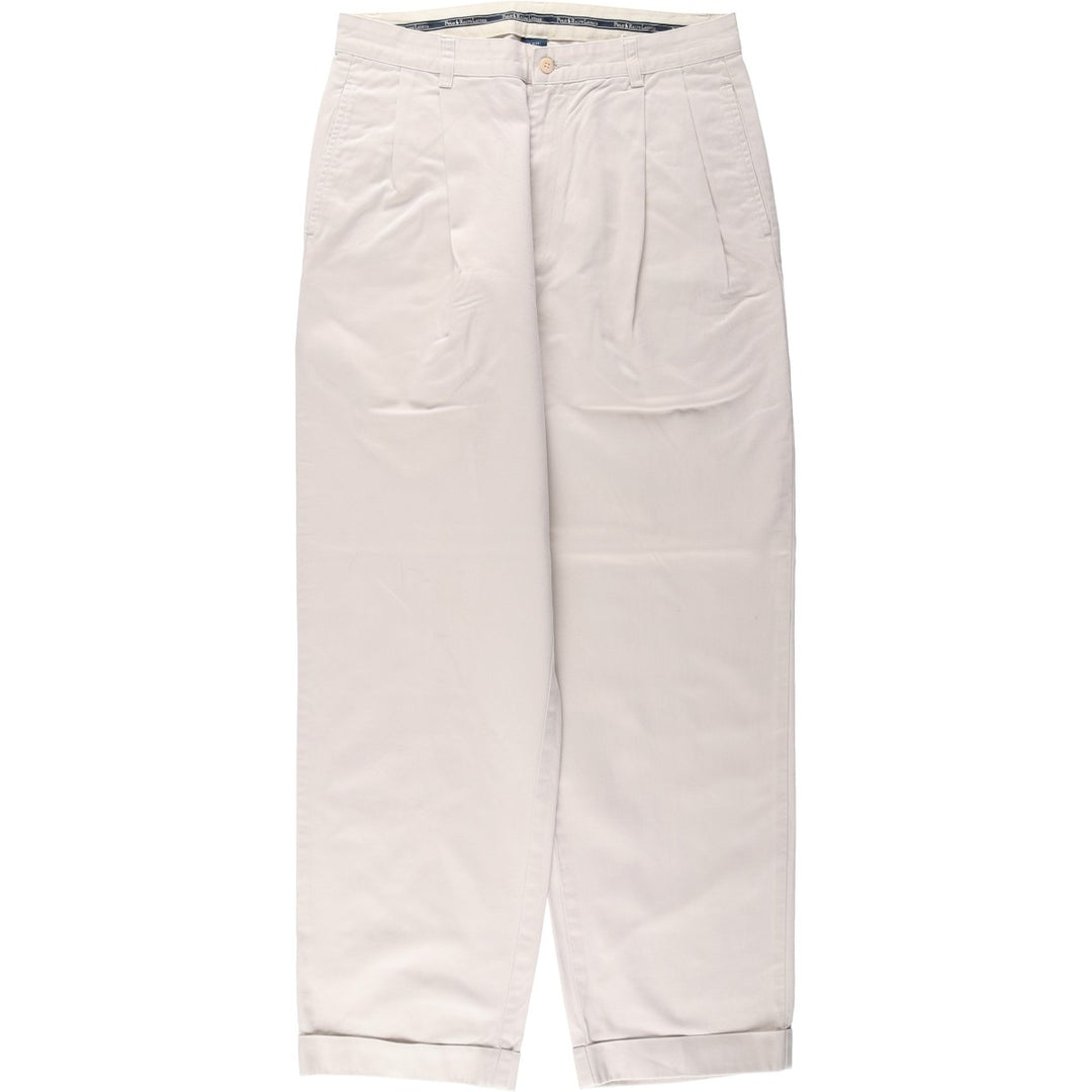 Ralph Lauren Polo Hammond Pant, two-pleat chino pants, men's size W32. cotton Beige type Vintage Second Hand