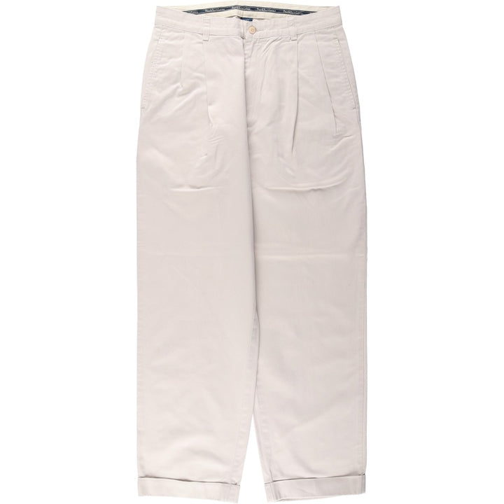 Ralph Lauren Polo Hammond Pant, two-pleat chino pants, men's size W32. cotton Beige type Vintage Second Hand