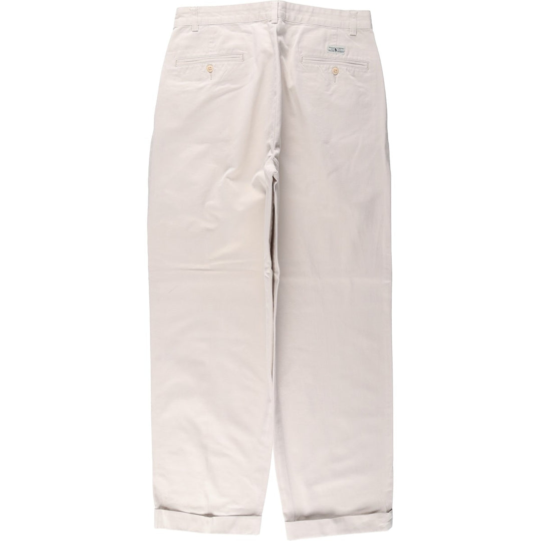 Ralph Lauren Polo Hammond Pant, two-pleat chino pants, men's size W32. cotton Beige type Vintage Second Hand