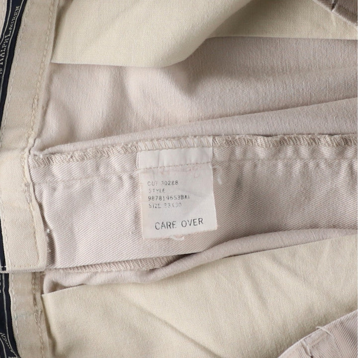 Ralph Lauren Polo Hammond Pant, two-pleat chino pants, men's size W32. cotton Beige type Vintage Second Hand