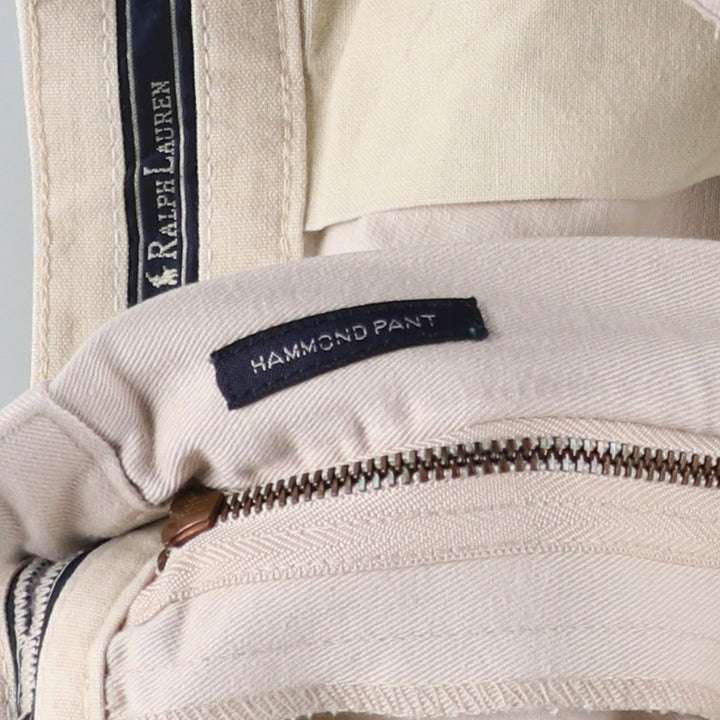 Ralph Lauren Polo Hammond Pant, two-pleat chino pants, men's size W32. cotton Beige type Vintage Second Hand