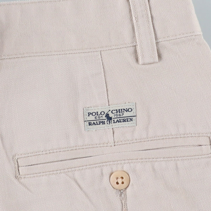 Ralph Lauren Polo Hammond Pant, two-pleat chino pants, men's size W32. cotton Beige type Vintage Second Hand