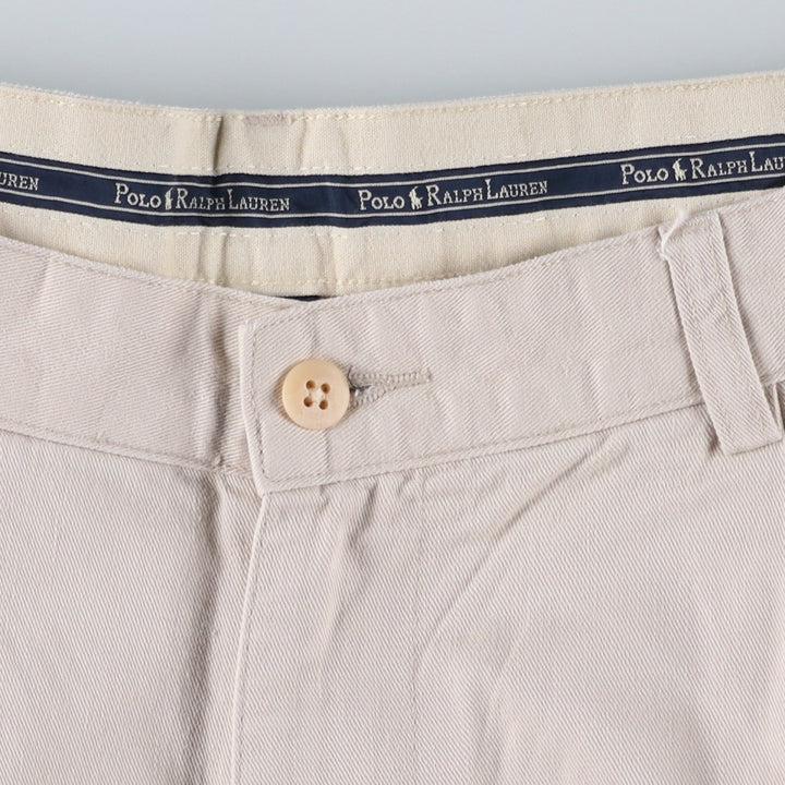 Ralph Lauren Polo Hammond Pant, two-pleat chino pants, men's size W32. cotton Beige type Vintage Second Hand