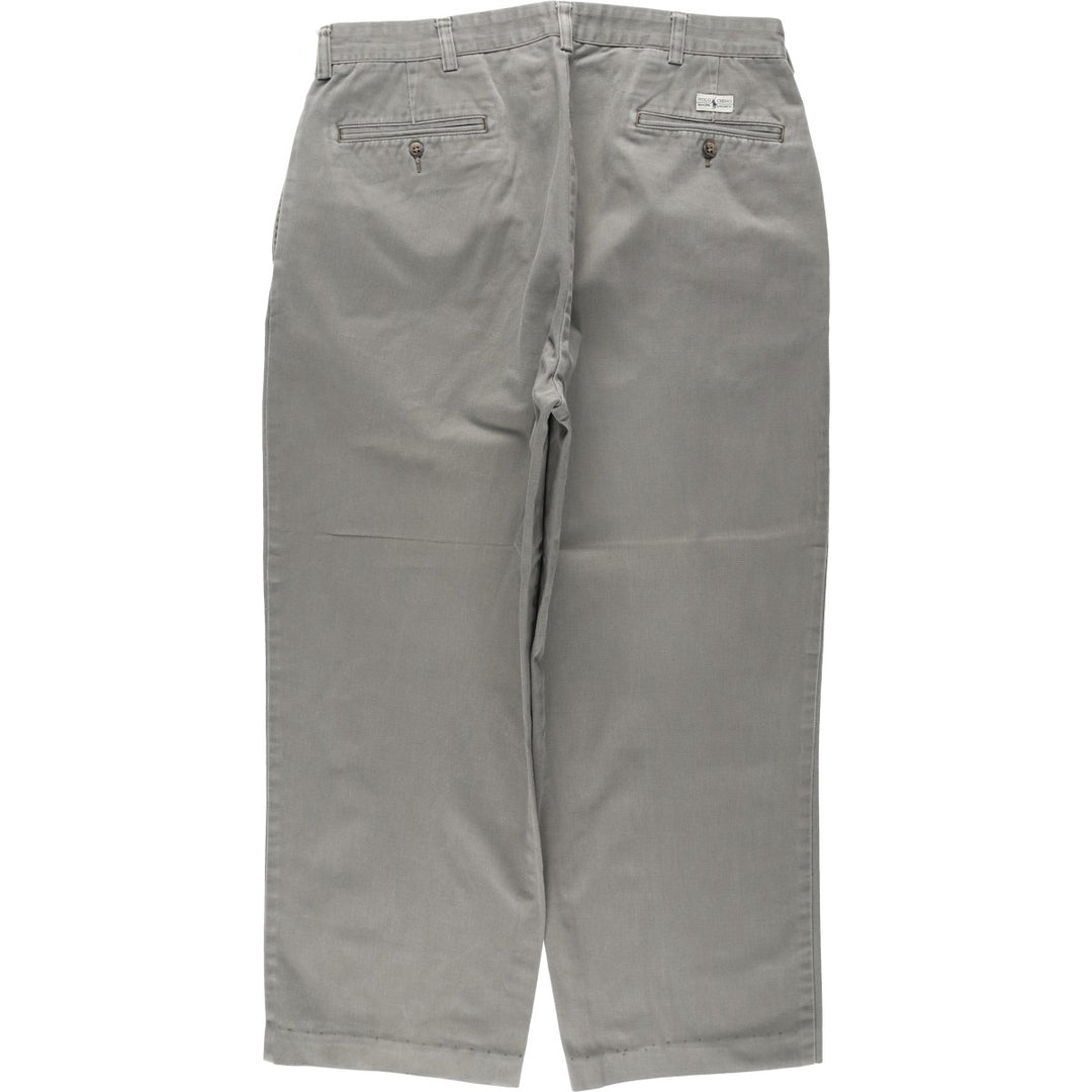 Ralph Lauren POLO by Ralph Lauren ANDREW PANT, two-pleat chino pants, men's, W35 equivalent cotton gray type Vintage Second Hand