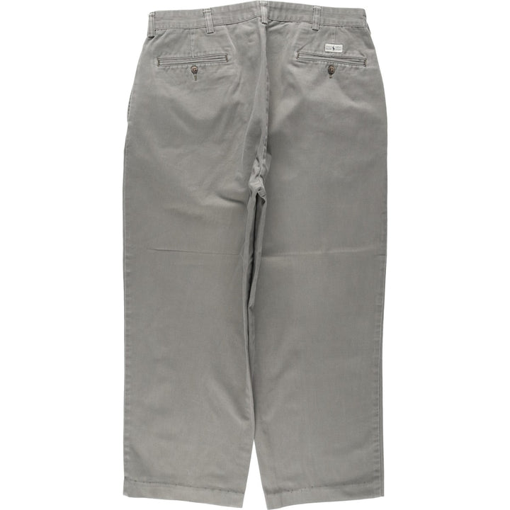 Ralph Lauren POLO by Ralph Lauren ANDREW PANT, two-pleat chino pants, men's, W35 equivalent cotton gray type Vintage Second Hand
