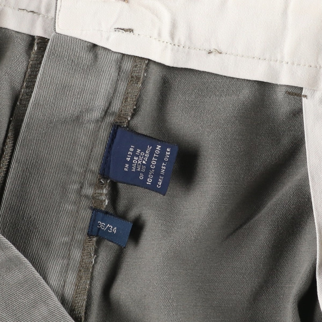 Ralph Lauren POLO by Ralph Lauren ANDREW PANT, two-pleat chino pants, men's, W35 equivalent cotton gray type Vintage Second Hand