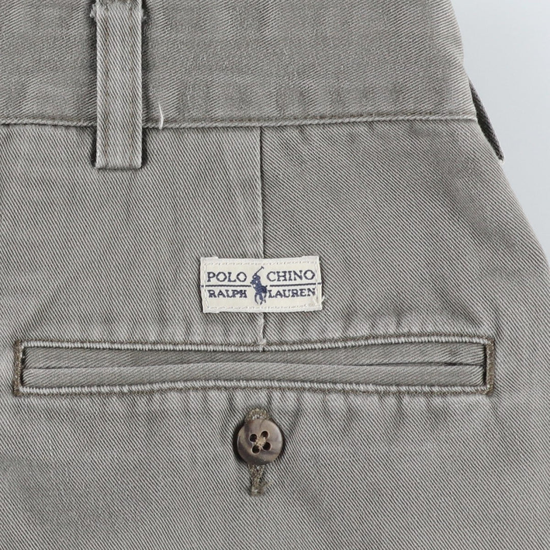 Ralph Lauren POLO by Ralph Lauren ANDREW PANT, two-pleat chino pants, men's, W35 equivalent cotton gray type Vintage Second Hand