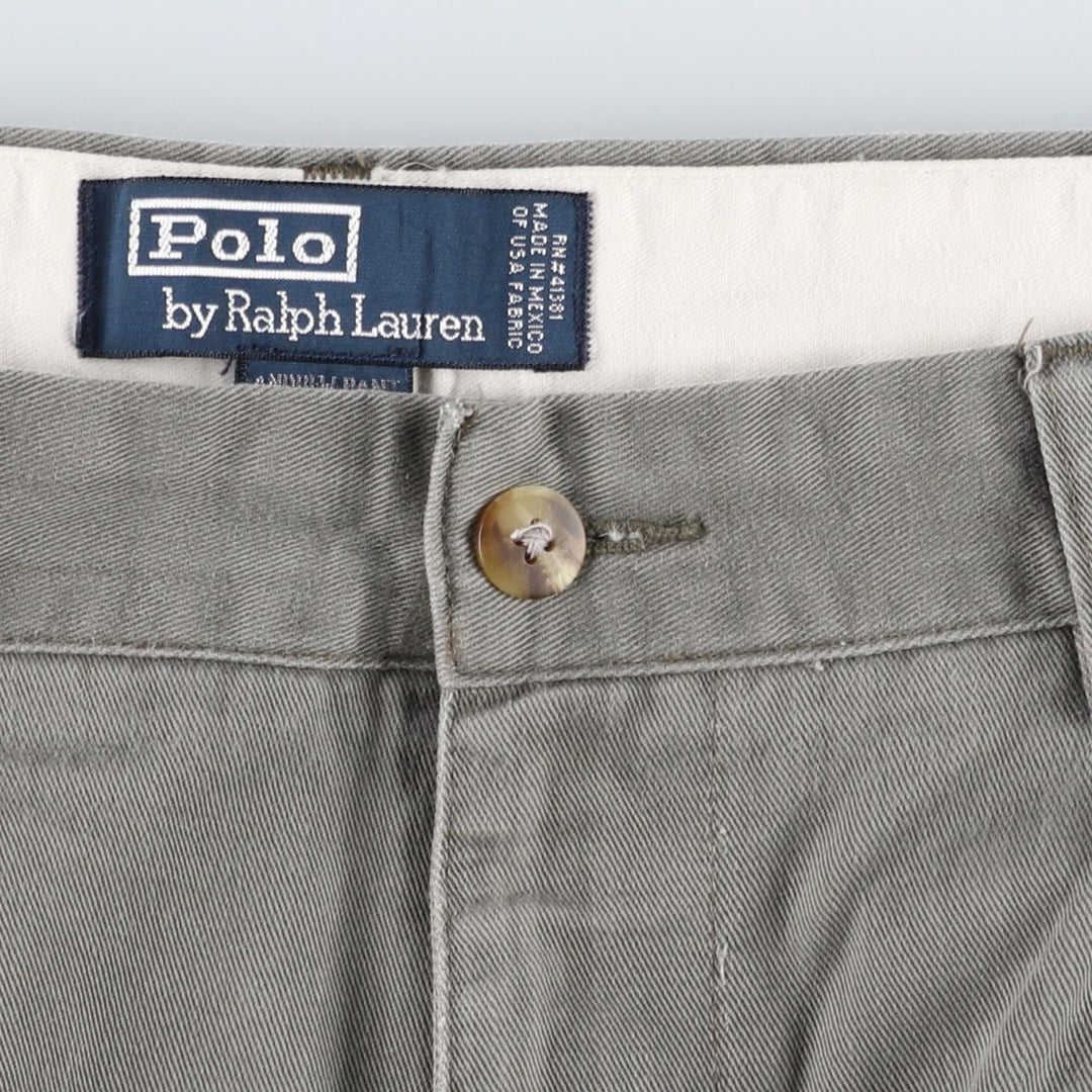 Ralph Lauren POLO by Ralph Lauren ANDREW PANT, two-pleat chino pants, men's, W35 equivalent cotton gray type Vintage Second Hand