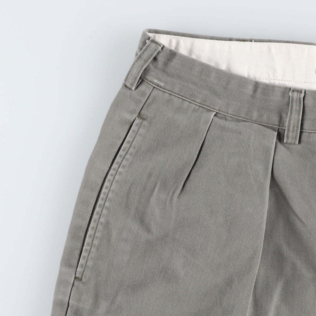Ralph Lauren POLO by Ralph Lauren ANDREW PANT, two-pleat chino pants, men's, W35 equivalent cotton gray type Vintage Second Hand