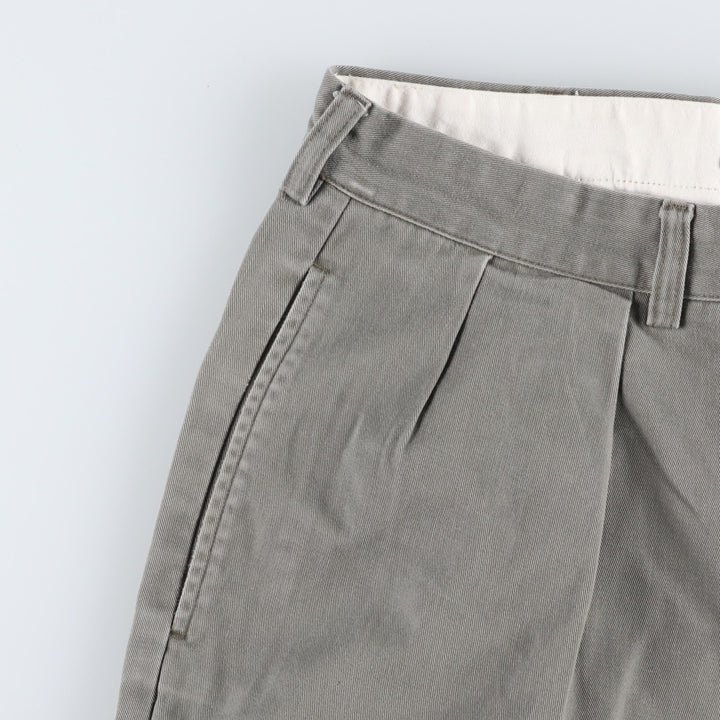 Ralph Lauren POLO by Ralph Lauren ANDREW PANT, two-pleat chino pants, men's, W35 equivalent cotton gray type Vintage Second Hand