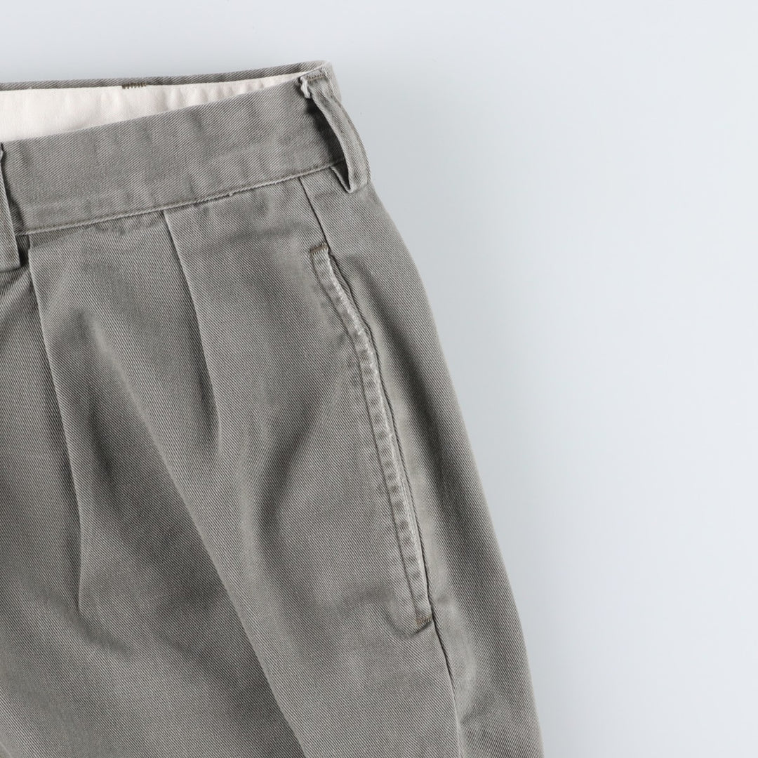 Ralph Lauren POLO by Ralph Lauren ANDREW PANT, two-pleat chino pants, men's, W35 equivalent cotton gray type Vintage Second Hand