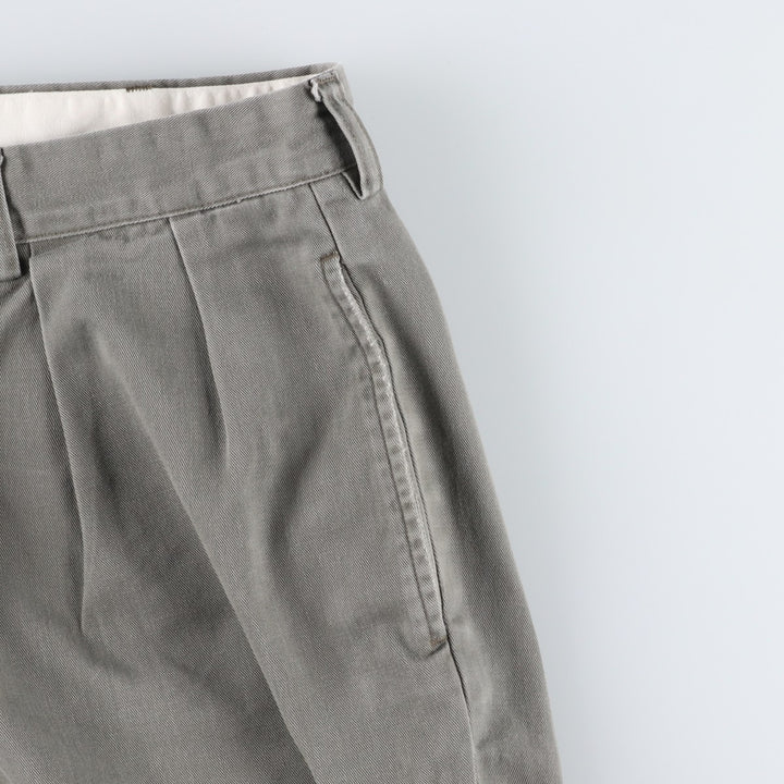 Ralph Lauren POLO by Ralph Lauren ANDREW PANT, two-pleat chino pants, men's, W35 equivalent cotton gray type Vintage Second Hand