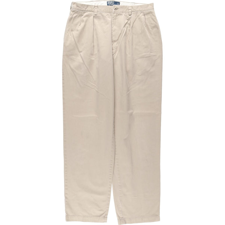 Ralph Lauren POLO by Ralph Lauren ANDREW PANT Two-pleat chino pants for men, equivalent to W33 cotton Beige type Vintage Second Hand