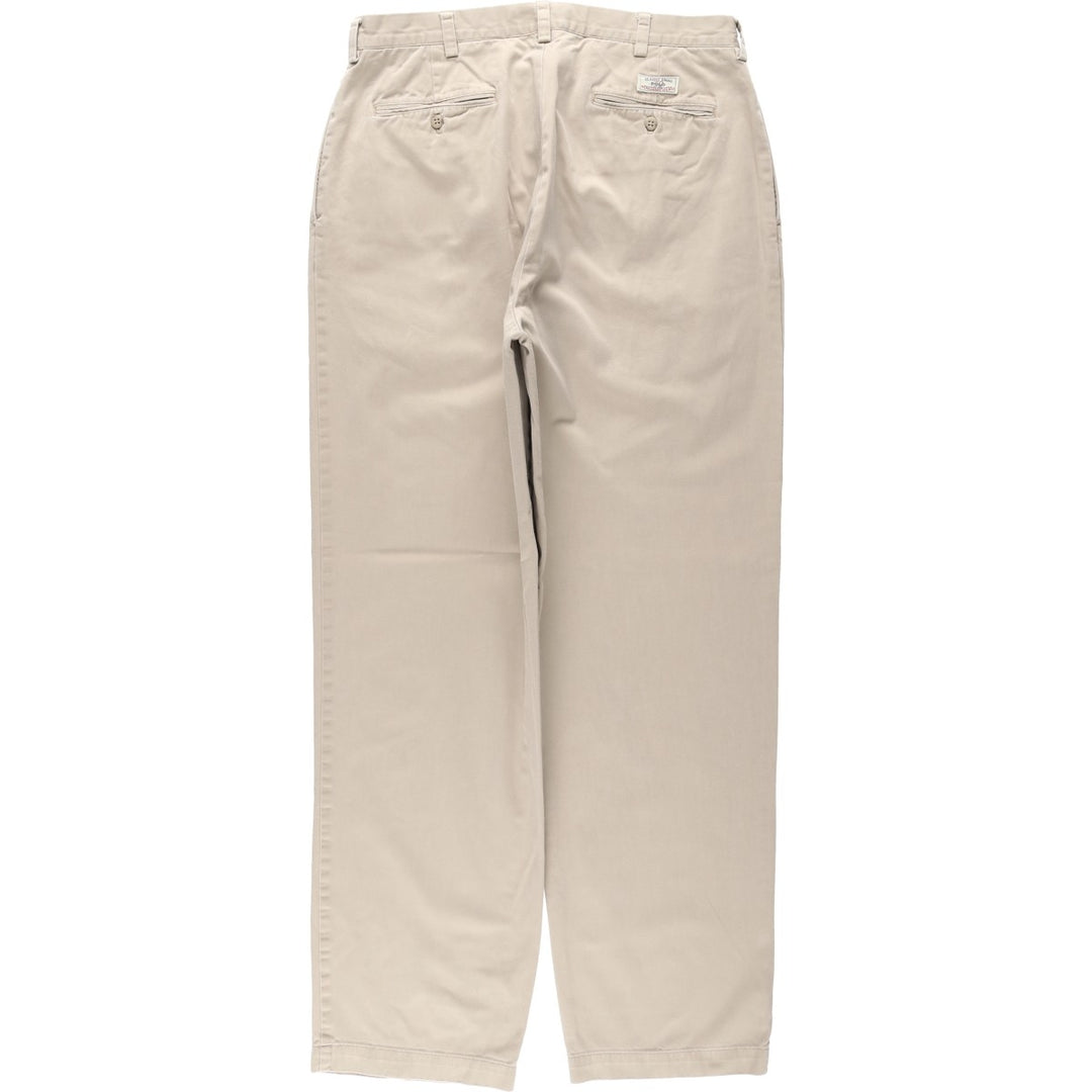 Ralph Lauren POLO by Ralph Lauren ANDREW PANT Two-pleat chino pants for men, equivalent to W33 cotton Beige type Vintage Second Hand