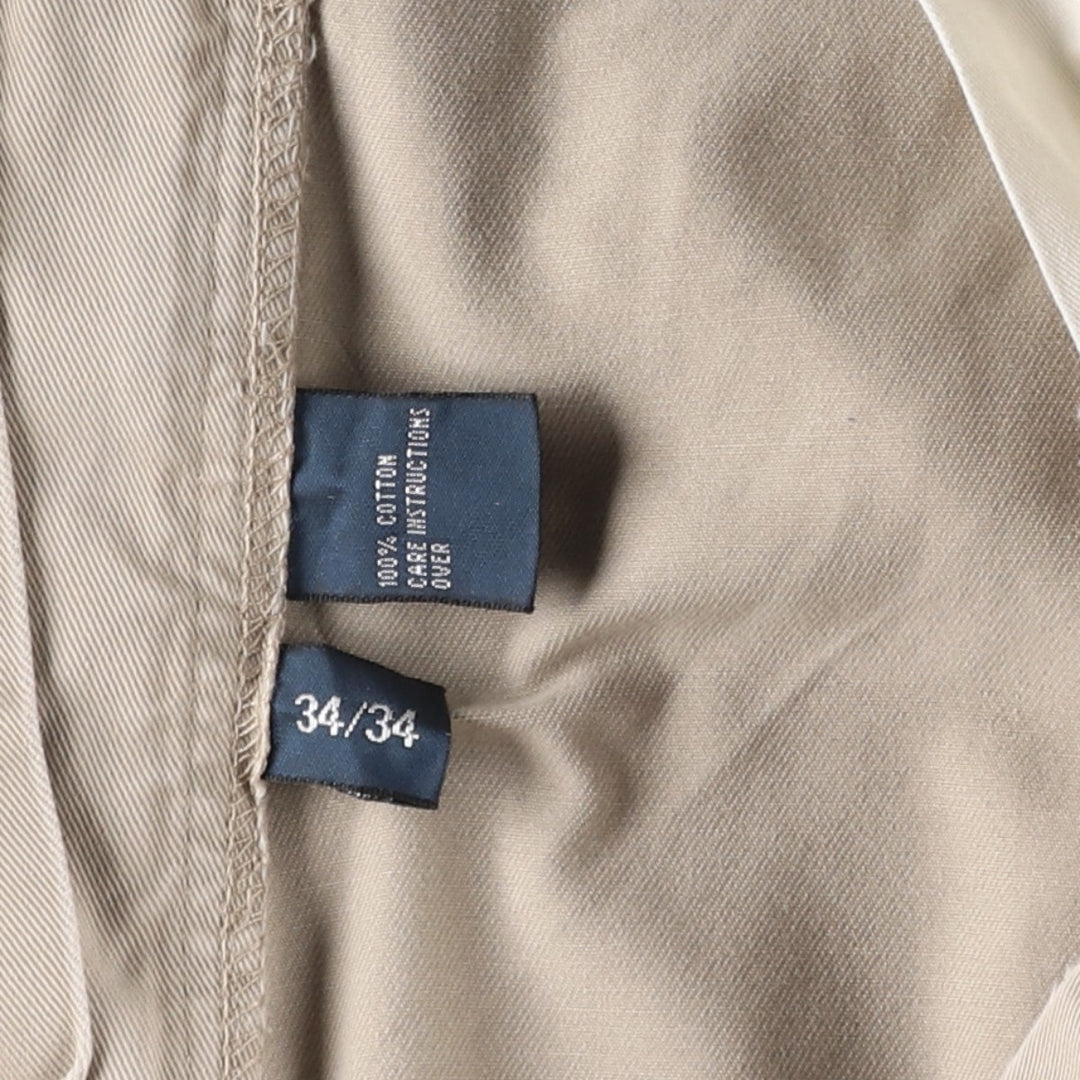 Ralph Lauren POLO by Ralph Lauren ANDREW PANT Two-pleat chino pants for men, equivalent to W33 cotton Beige type Vintage Second Hand