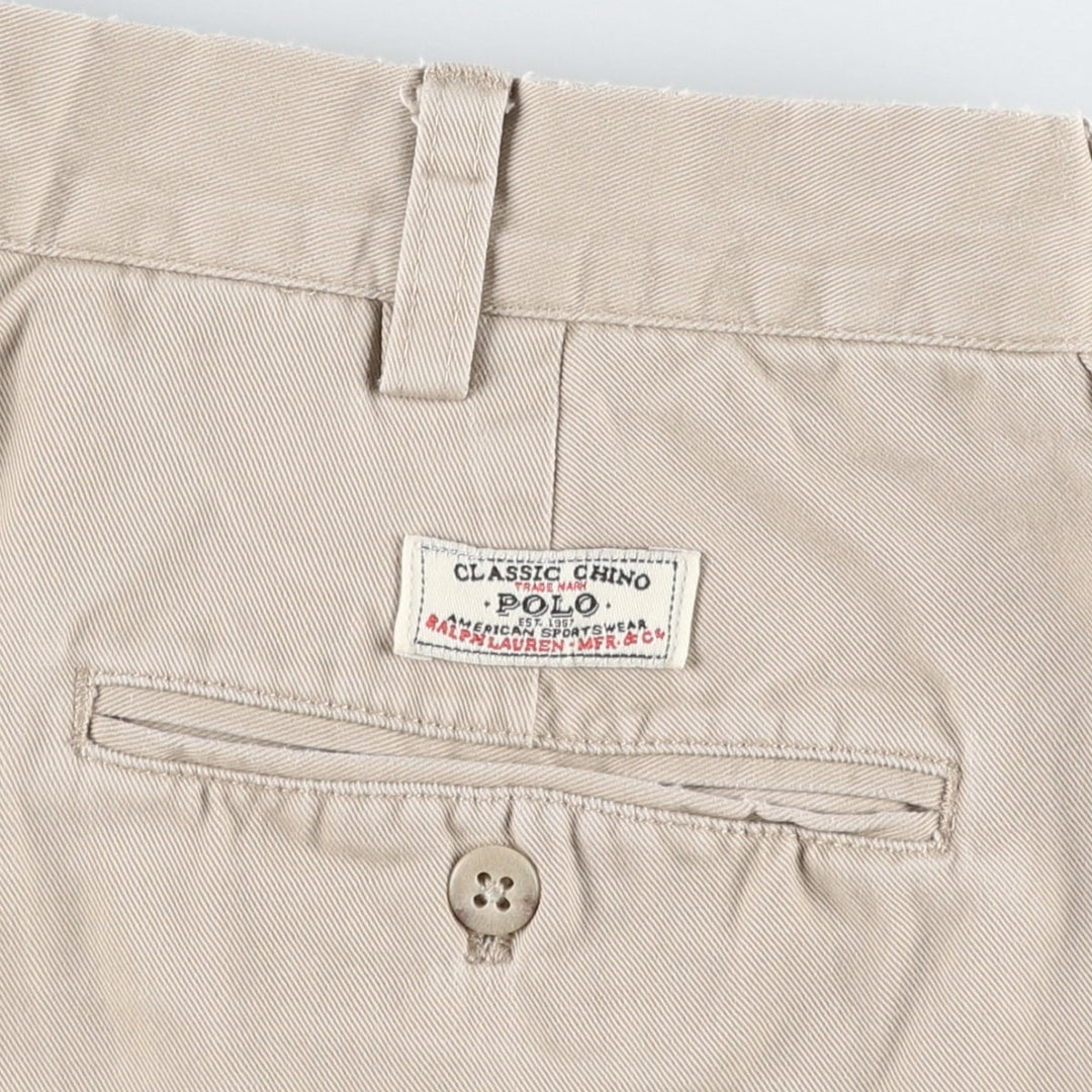 Ralph Lauren POLO by Ralph Lauren ANDREW PANT Two-pleat chino pants for men, equivalent to W33 cotton Beige type Vintage Second Hand
