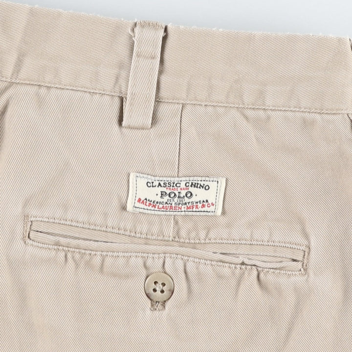 Ralph Lauren POLO by Ralph Lauren ANDREW PANT Two-pleat chino pants for men, equivalent to W33 cotton Beige type Vintage Second Hand