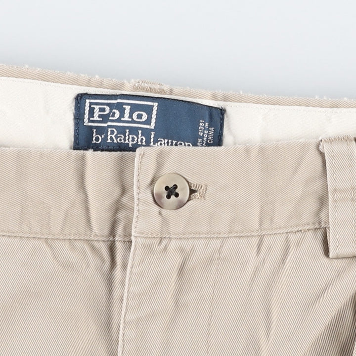 Ralph Lauren POLO by Ralph Lauren ANDREW PANT Two-pleat chino pants for men, equivalent to W33 cotton Beige type Vintage Second Hand