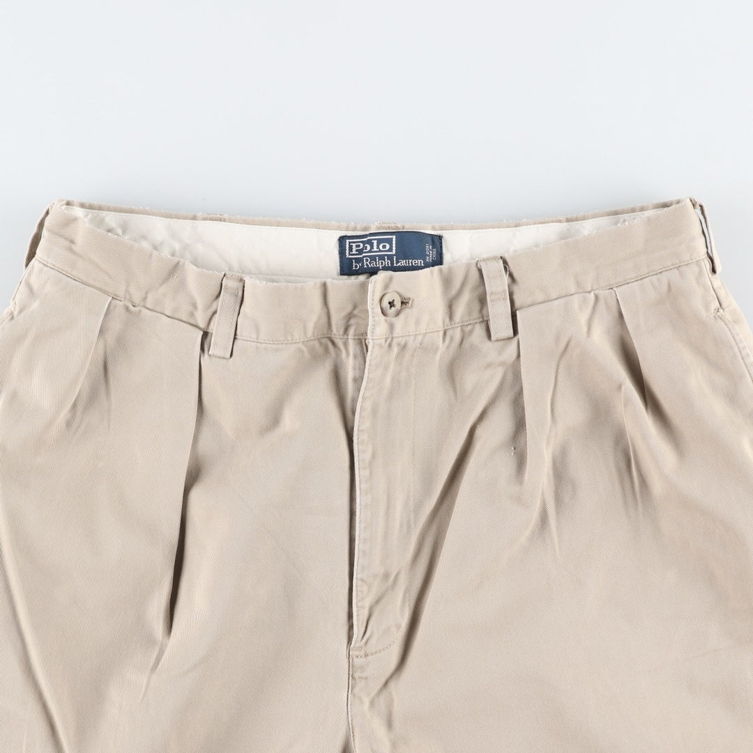 Ralph Lauren POLO by Ralph Lauren ANDREW PANT Two-pleat chino pants for men, equivalent to W33 cotton Beige type Vintage Second Hand