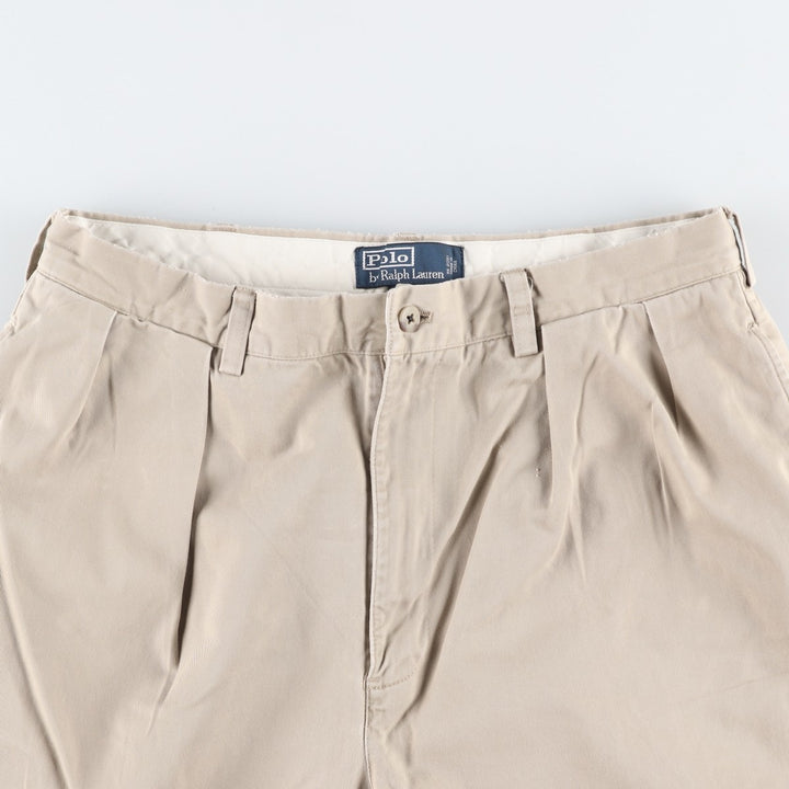 Ralph Lauren POLO by Ralph Lauren ANDREW PANT Two-pleat chino pants for men, equivalent to W33 cotton Beige type Vintage Second Hand
