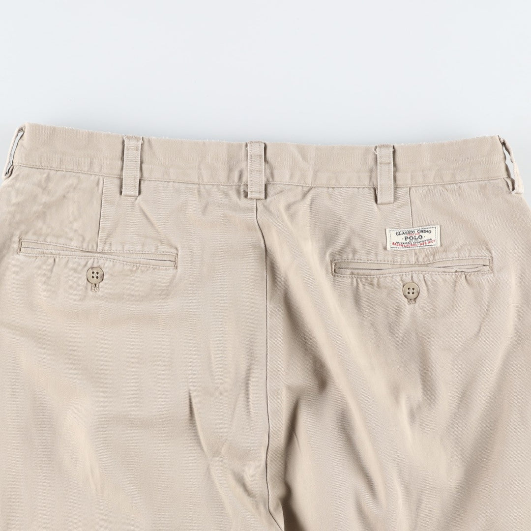 Ralph Lauren POLO by Ralph Lauren ANDREW PANT Two-pleat chino pants for men, equivalent to W33 cotton Beige type Vintage Second Hand