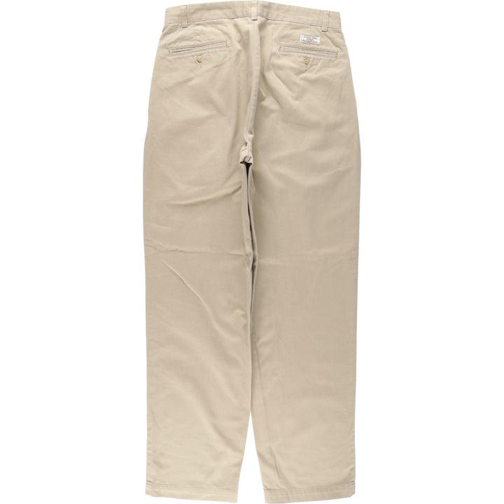Ralph Lauren POLO by Ralph Lauren ANDREW PANT, two-pleat chino pants, men's, W32 equivalent cotton Beige type Vintage Second Hand