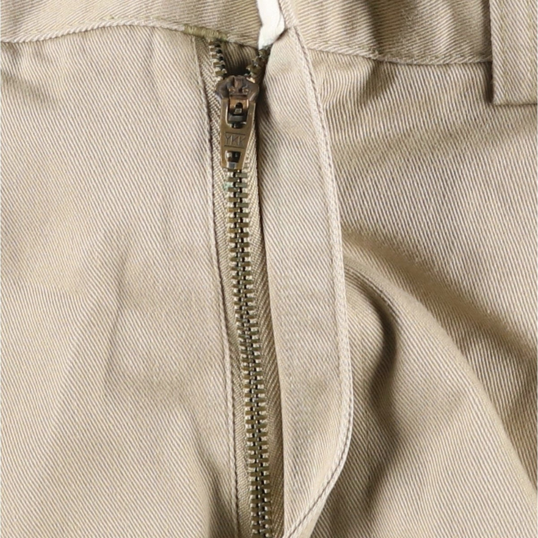 Ralph Lauren POLO by Ralph Lauren ANDREW PANT, two-pleat chino pants, men's, W32 equivalent cotton Beige type Vintage Second Hand