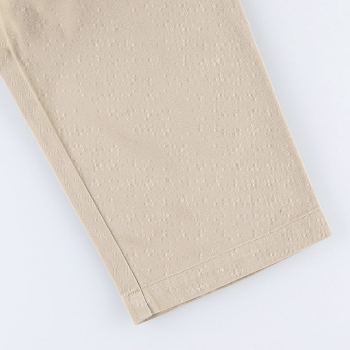 Ralph Lauren POLO by Ralph Lauren ANDREW PANT, two-pleat chino pants, men's, W32 equivalent cotton Beige type Vintage Second Hand