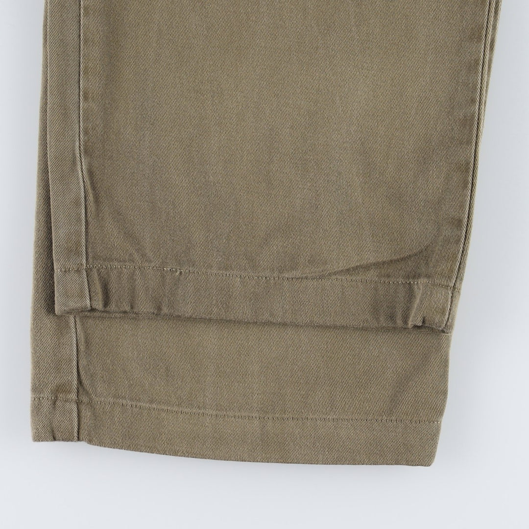 Ralph Lauren POLO by Ralph Lauren One-Tuck Chino Pants, Men's, Size W35 cotton Khaki type brown Vintage Second Hand